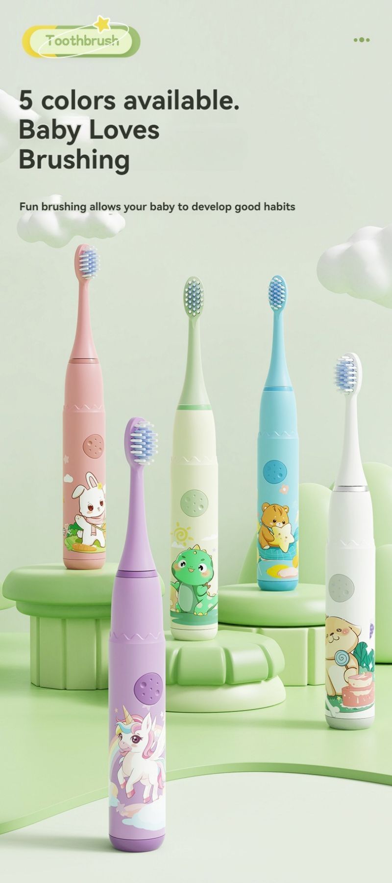 Children's Cartoon Electric Toothbrush - EdenCrafted™️
