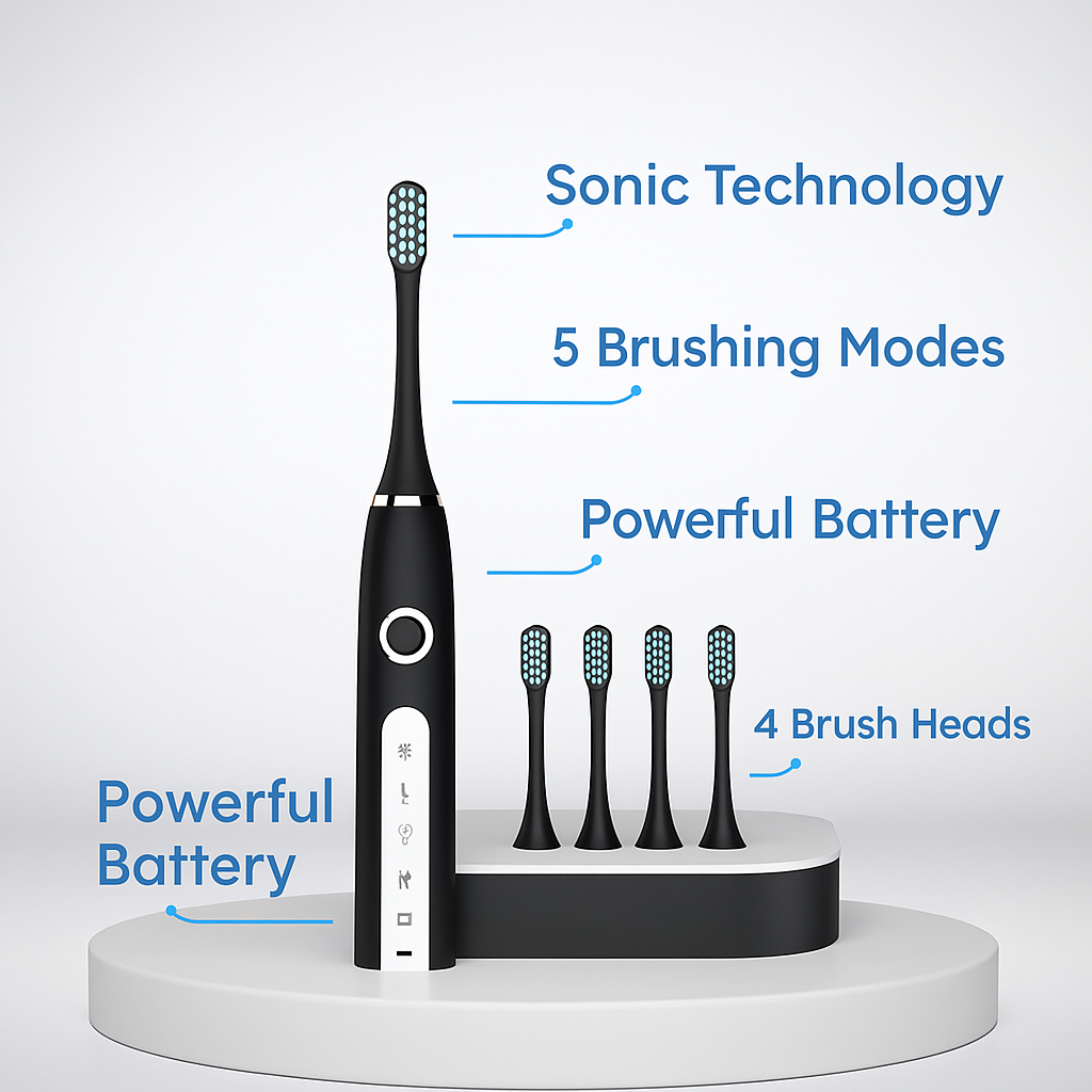 Portable Automatic Toothbrush Black