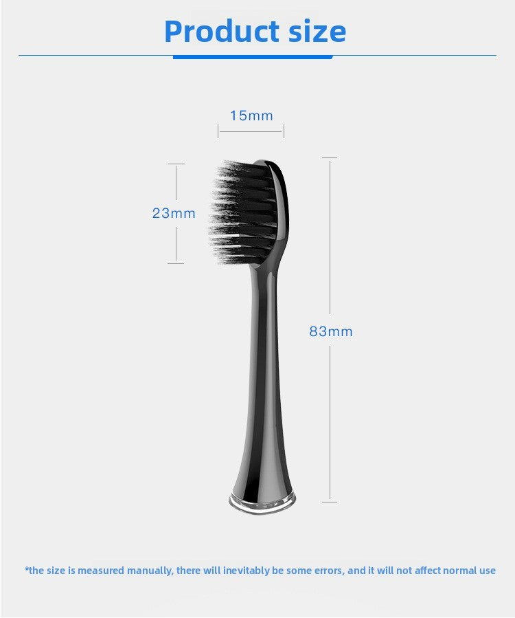 Electric toothbrush Soft hair replacement brush head - Black