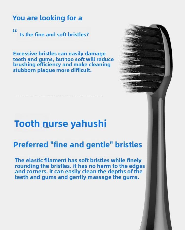 Electric toothbrush Soft hair replacement brush head - Black