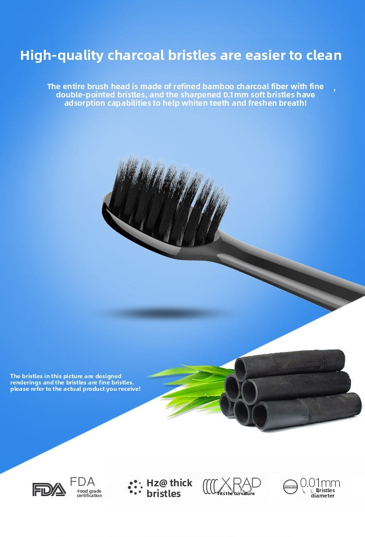 Electric toothbrush Soft hair replacement brush head - Black