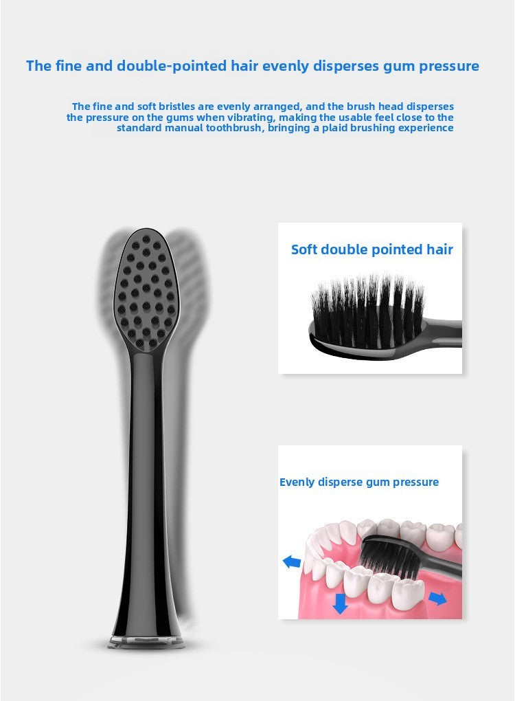 Electric toothbrush Soft hair replacement brush head - Black